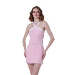 Astra Volta Pink Open Back Mini Dress