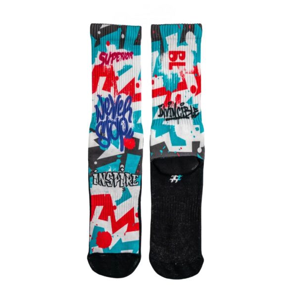 Pdltrendz Padel Graffiti Socks Red Turquoise