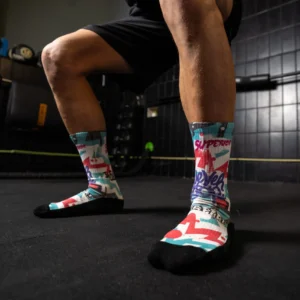 Pdltrendz Padel Graffiti Socks Red Turquoise