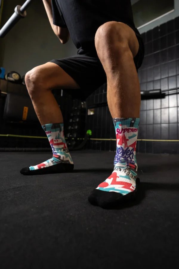 Pdltrendz Padel Graffiti Socks Red Turquoise